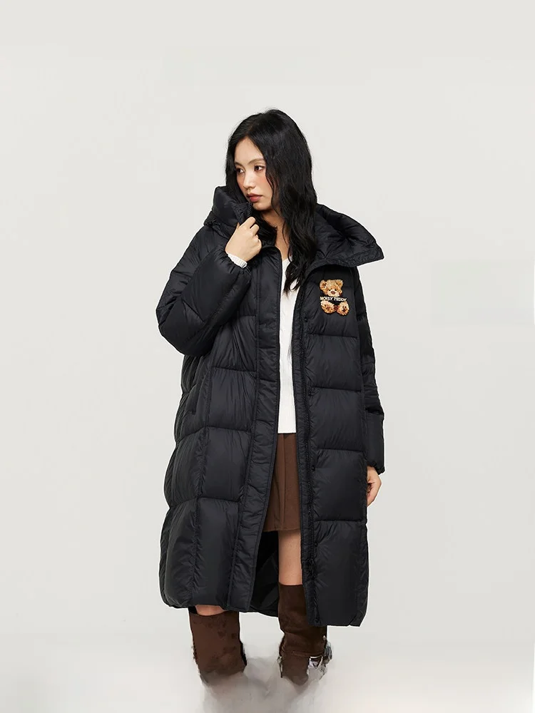 

Noisy Teddy25 Years Winter Casual Sle Zipper Du down Jaet Women's Mid-Length Comfortable Warm Pure Color Faionable