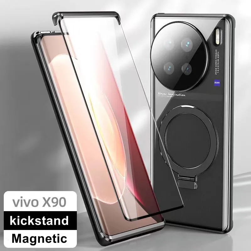 

For Vivo X90 Pro Case Ultra-thin Magsafe Magnetic Phone Cover For Vivo X90 Camera Full Lens Protection Double Glass Mobile Funda