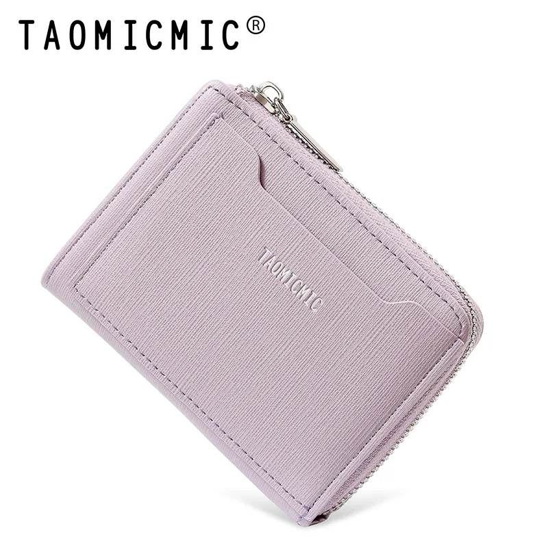 KoreanStyle Minimalist Fresh Short Ladies Wallet with Multiple Card Slots Coin Holder Zipper Card Case Silver Wallet