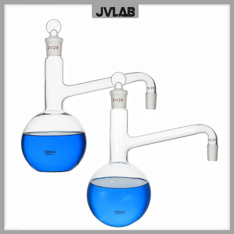 Distillation Flask 500 mL Glass Flask Use For Use For Making Distilled Water Essential Oil Extraction Laboratory Glassware 1/PK