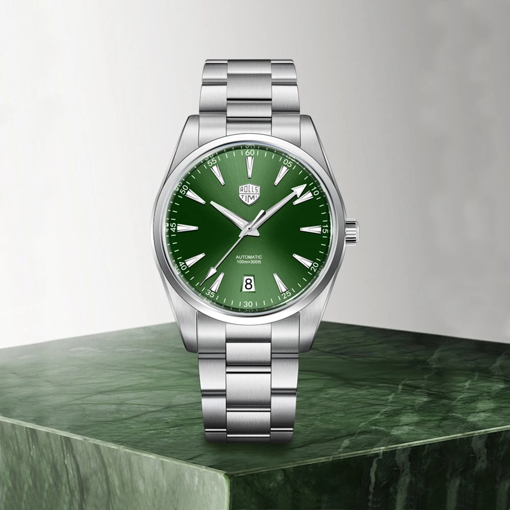 

RollsTimi 2025 Men's Watches Luxury NH35 Automatic Watch For Men Mechanical Wristwatches AR Sapphire Luminous Waterproof Clock