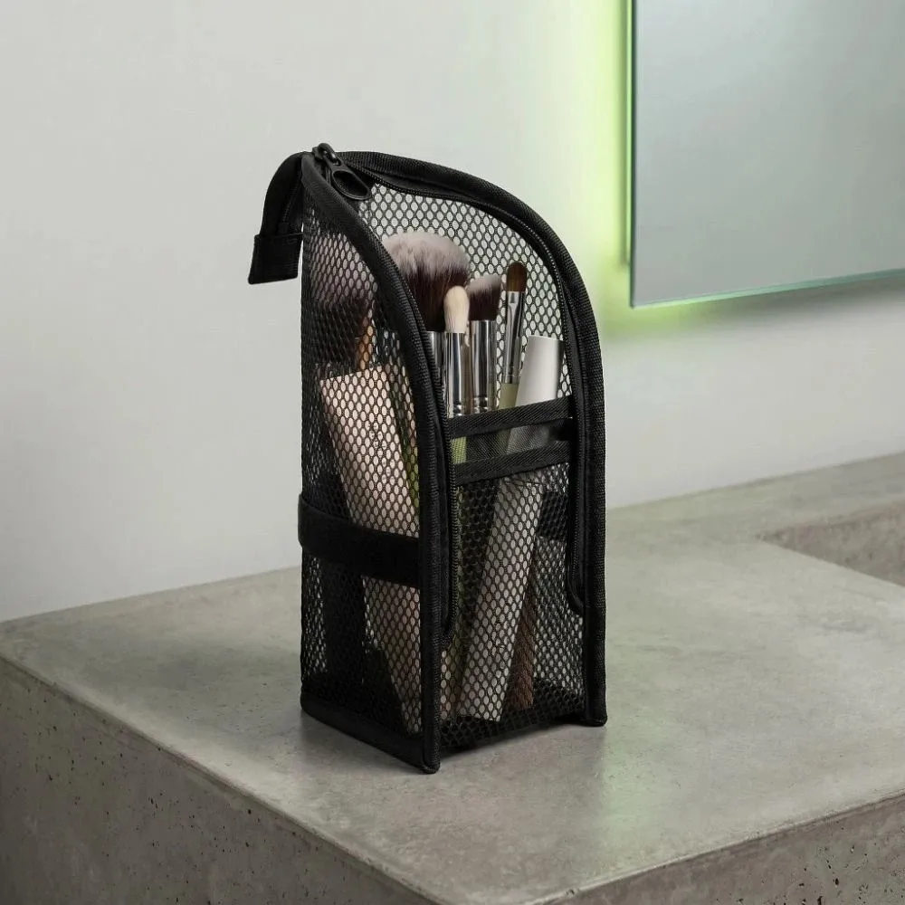 Large Capacity EVA Cosmetic Bag Vertical Design Space Saving Toothbrush Toiletry Pouch Waterproof Zipper Closure Women's Washbag