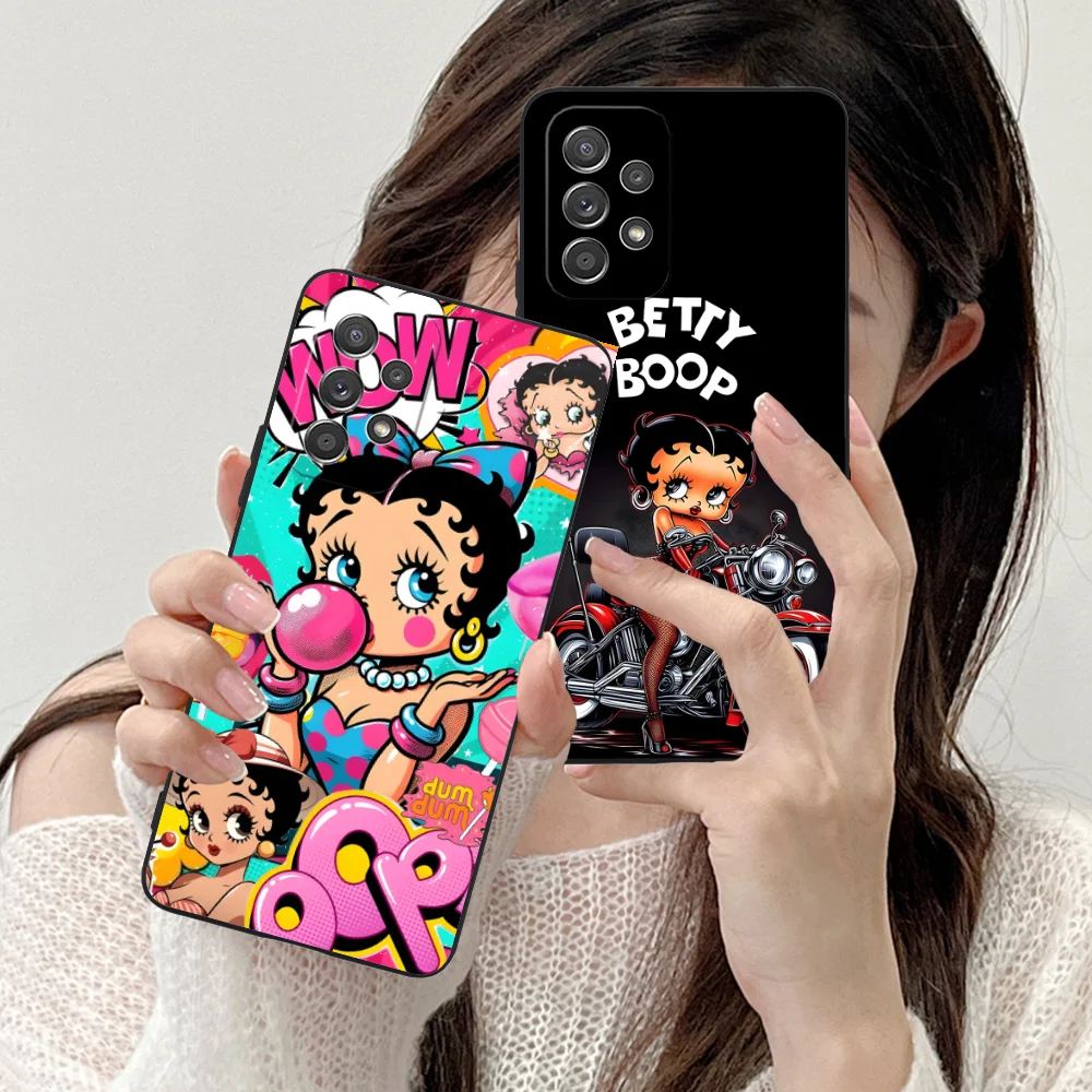 Mobile B-Bettys Phone Case for Samsung Galaxy A73 72 71 70 55 54 53 52 35 34 32 23 14 13 5G Black Smartphone Cellphones Cover