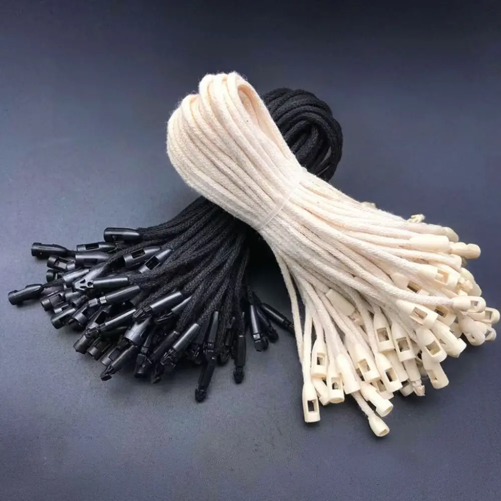 Clothing Price Label Fasteners Head Strings For Longjiao Textile Retail Tagging Durable Waxed Polyester Cord Ties