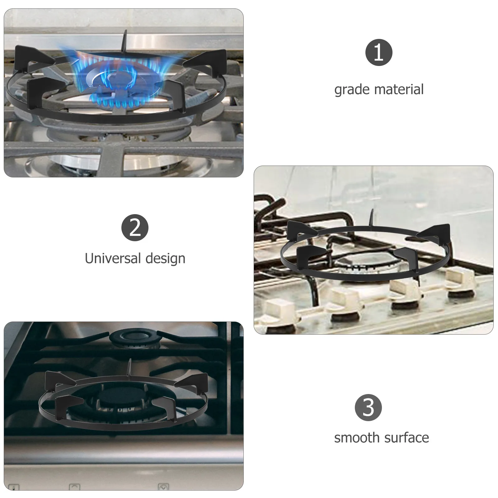 

2pcs Gas Stove Rack Anti-Skid Universal Fit For Pots Pans Multifunctional Kitchen Gadgets Stove Holder Furnace Racks