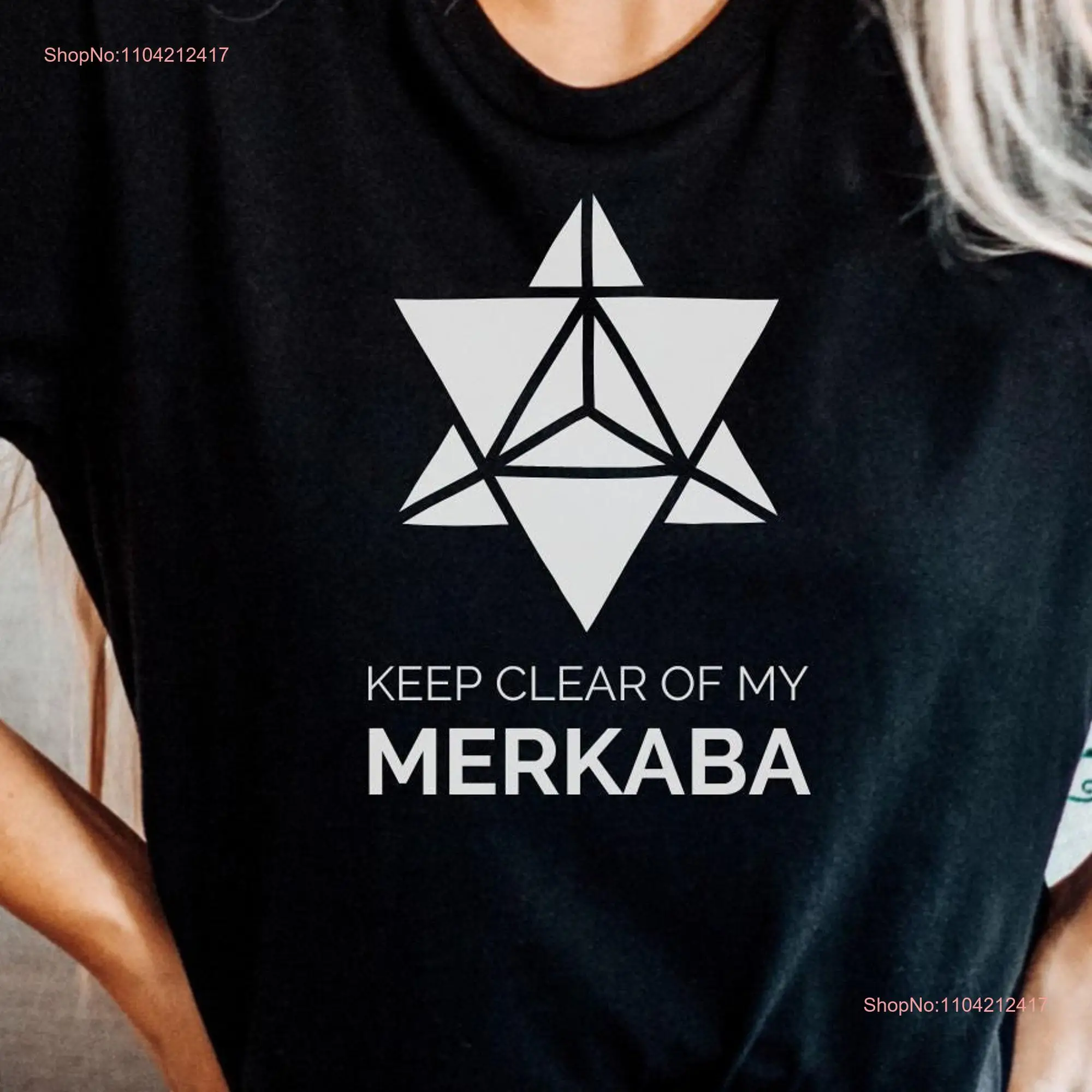 Keep Clear of My Merkaba T Shirt Metaphysical Yoga Funny Women Merkabah long or short sleeves