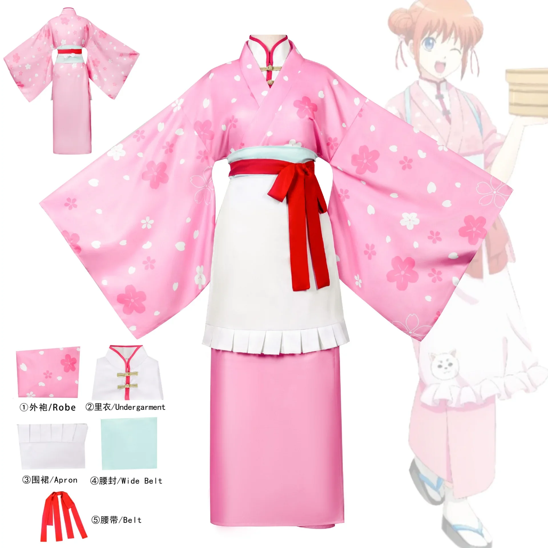 

Anime Gintama Kagura Cosplay Costume Women Kimono Uniform