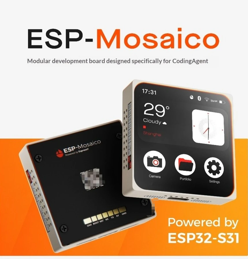 ESP-Mosaico ESP32-S31 Series Development Board AI Coding Smart Kit Low Power Camera Multifunctional Interaction Module for IoT