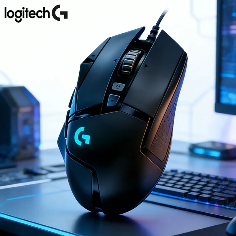 

Genuine original Logitech G502 HERO wired mouse, equipped with 11 programmable buttons, (1ms) 1000HZ rate, and 5 weight blocks