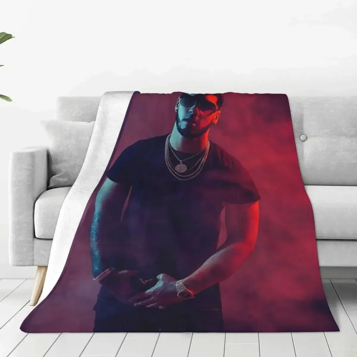 Anuel AA Merch Blanket Coral Fleece Plush Bed Hip Hop Real Hasta La Muerte Throw Blankets Cozy Soft for Car Bedspread