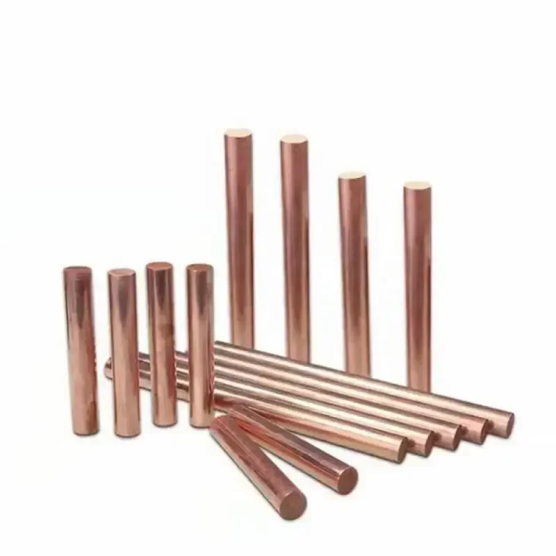 1-5 قطعة T2 النحاس قضيب مستدير ، 50-300 مللي متر طويل النحاس العارية قضيب معدني ، النحاس قضيب مخرطة قضبان مناسبة للحرف اليدوية المعدنية