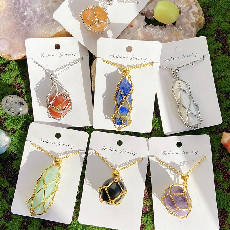 Natural Irregular Crystal Stone Pendants, Stainless Steel, Energy Healing, Multi-rule Size Pendants, Jewelry Gifts for Couples