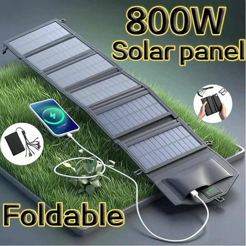 6-fach faltbares 800W Solarpanel, 20W/h tragbare Solarpanels, Schnellladegerät USB 5V DC, Dauerbetrieb-Solarpanel, mobile Stromversorgung