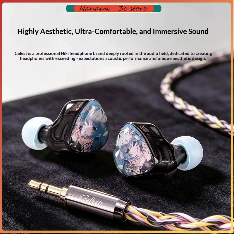 celest Yacha BC Co‑Branded Headphons IEM 2‑Dynamic 1‑Balanced‑Armature 1‑Planar 1‑Bone‑Conduction HiFi Wired In‑Ear Earphone