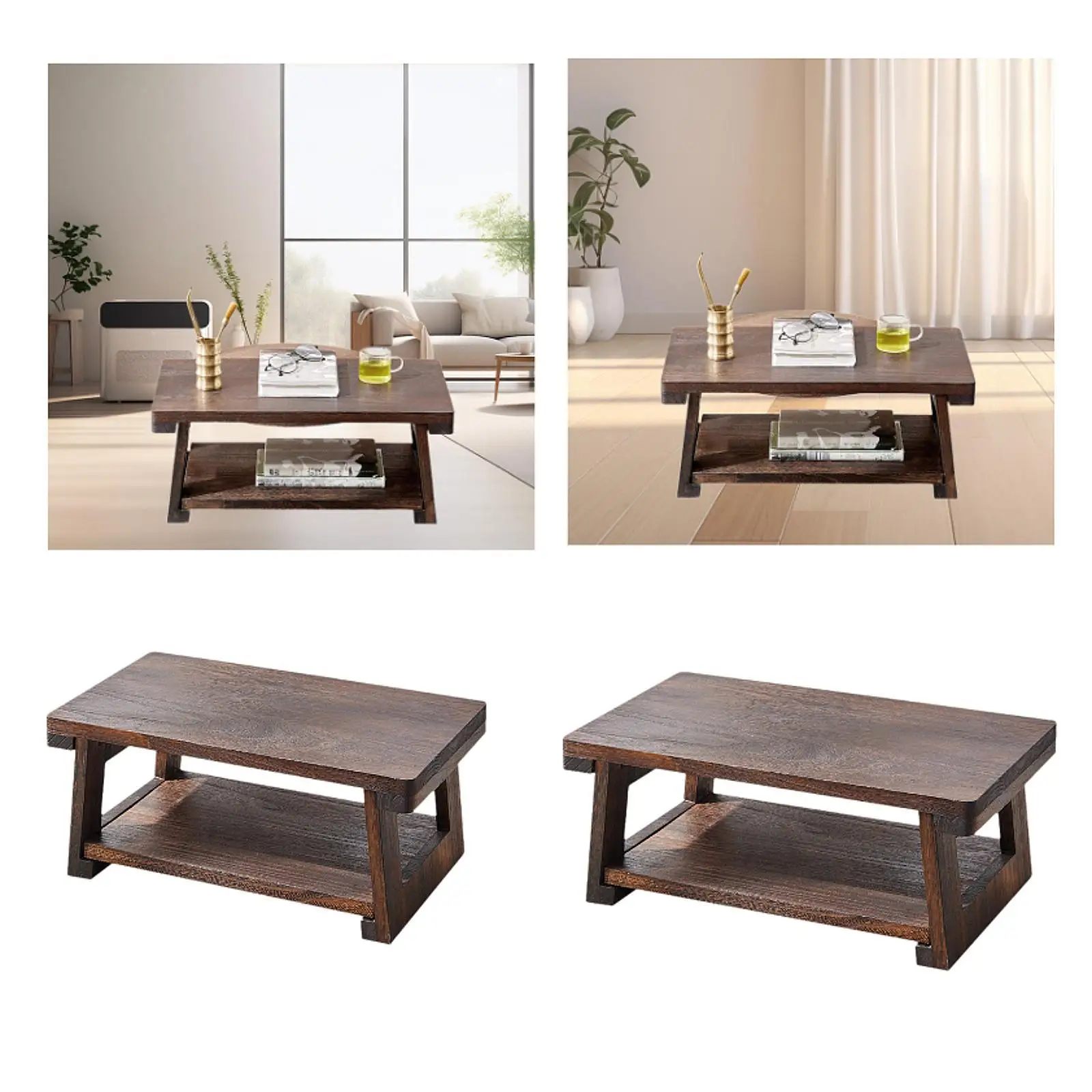 Floor Table Multifunctional Japanese Style Low Table for Home Bed Indoor