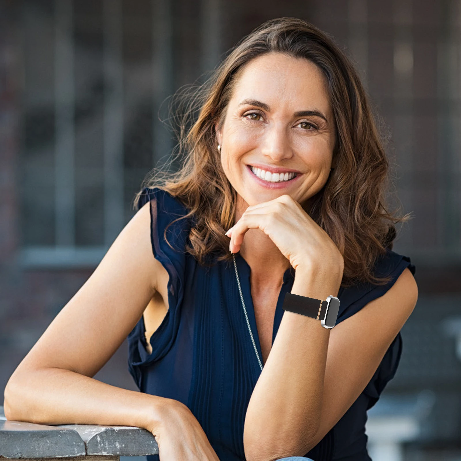 

20 Mm Classic Watch Strap Release for Men Turquoise Band Clasp Cowhide Wristband with Pin Buckle Simple Design Polished