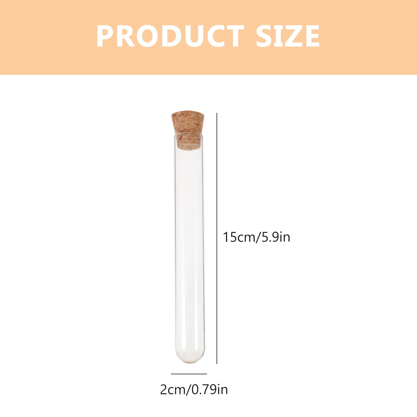 10Pcs Glass Test Tubes Cork Seal Leak Proof for Samples Lotion Liquid Gel Powder Storage 20x150mm Test Tube