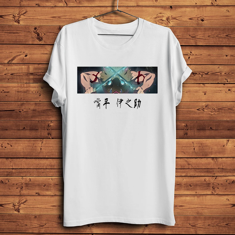 Hashibira Inosuke Beast Breath Funny anime T Shirt Homme Men Short TShirt Unisex manga kimetu no yaiba Streetwear