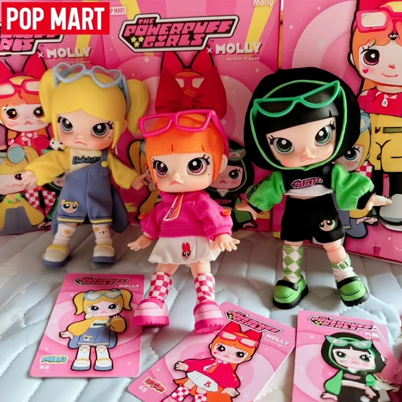 

Hot POP MART Molly X The Powerpuff Girls Series Anime Action Figure Bjd Toys Trendy Blind Box Guess Bag Figurines Doll Gift