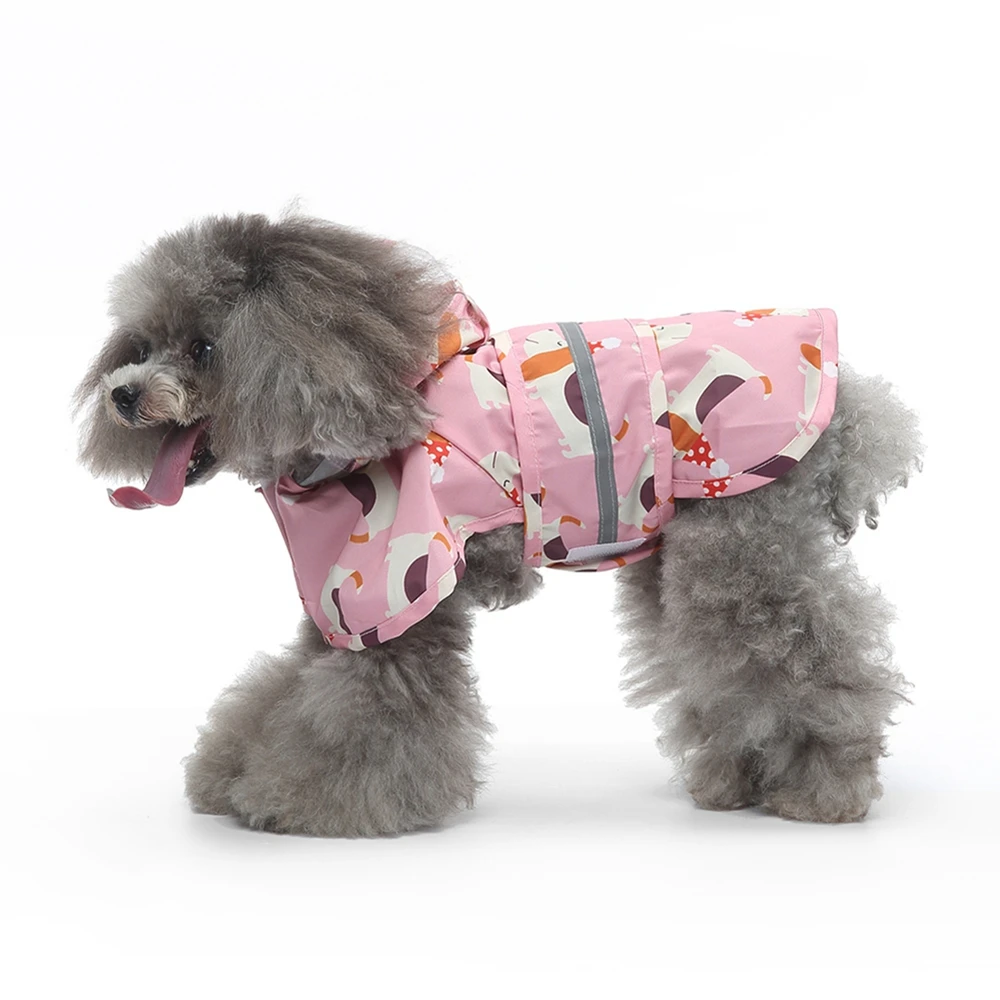 Pets Dog Clothes Waterproof Dog Raincoat Jumpsuit For Medium Large Dogs Hooded Raincoats Reflective Strip Dogs Rain Coat XS-4XL