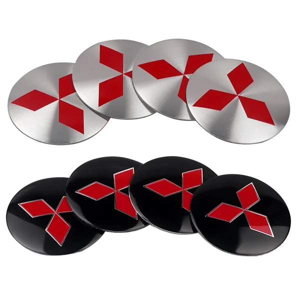 4 pz 56mm Mitsubishi Badge Car Pneumatico Mozzo Centro Adesivo per Mitsubishi Ralliart Lancer EX Outlander ASX Galant Accessori Auto