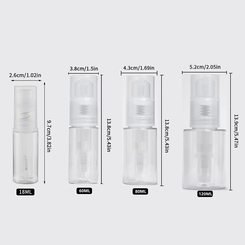18/60/80/120ml pó atomizador garrafa barbeiro talco emulsão spray recipiente de viagem loção dispensador garrafa acessórios do salão de beleza
