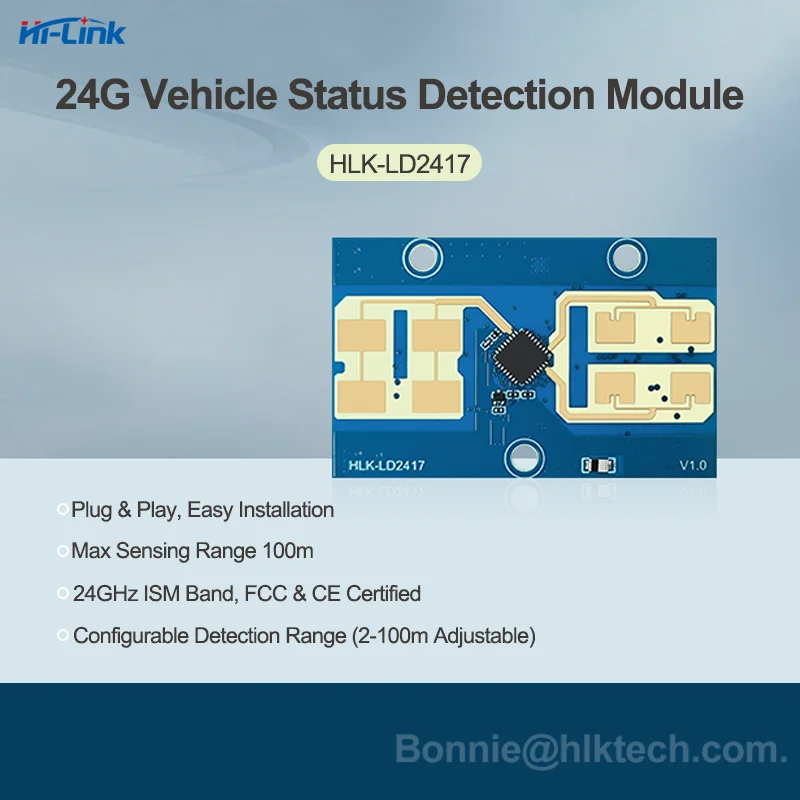 Hi-Link 24GHz Millimeter Wave Radar Sensor LD2417 Vehicle Status Detection Module Vehicle Distance and Speed Measurement