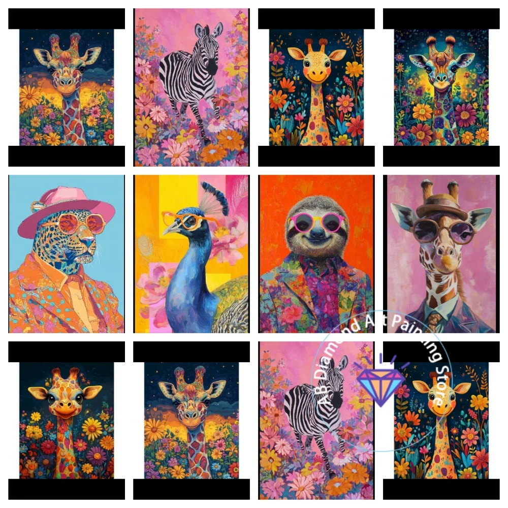 

Abstract Color Animal AB Diamond Painting Kit Square Round Diamond 5D DIY Mosaic Handmade Art Adult Exquisite Gift Home Decor