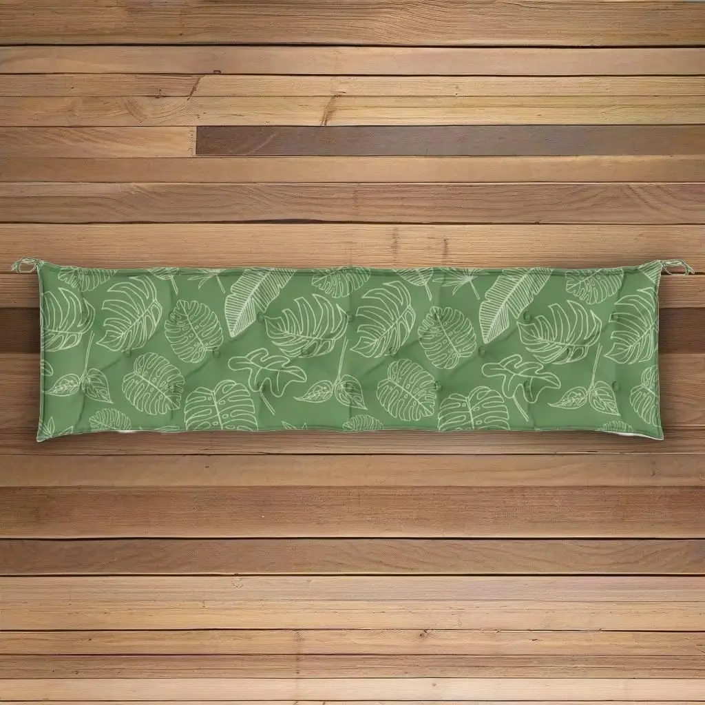 

Leaf Pattern Garden Bench Cushion 78.7x19.7x2.8 Outdoor Seat Pad Soft Fabric