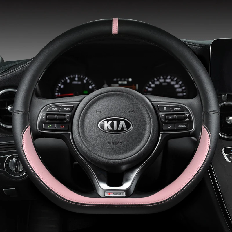 D Shape Car Steering Wheel Cover For Kia K5 Ceed GT Stonic Proceed Sportage 2021 2020 2019 Auto Accessories 2018 2017 GT Sport