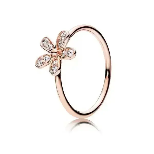 Rose Gold Series Heart shaped Crown Chrysanthemum Classic Ring Women's Engagement Wedding Festival Jewelry