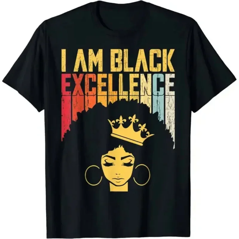 Retro Vintage Excellence African Black-Pride Tee Mama Gifts Unapologetically Melanin Afro Queen Black History Month T-Shirt new