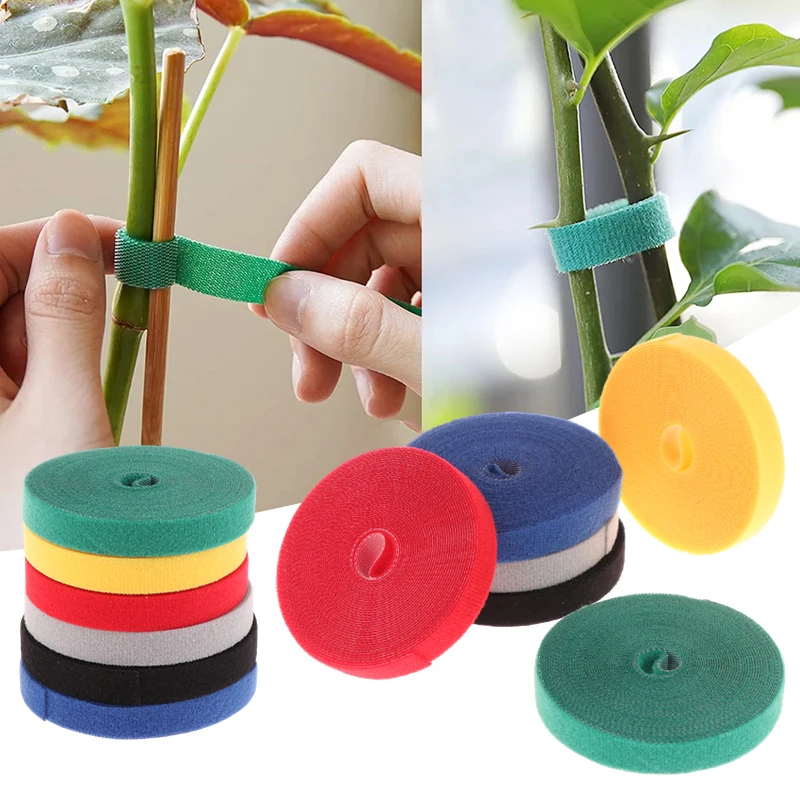 14.5mm 5/10M Nylon Plant Bandage Tie Tie Nylon Data Cable Organizer Plant Hook Loop Ties Home Garden Planting Accessories