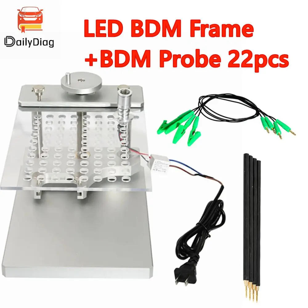 Metal LED BDM Frame With BDM Probe 22pcs aluminium Stainless Steel Work For KESS For KTAG LED BDM Frame LED ECU Programmer