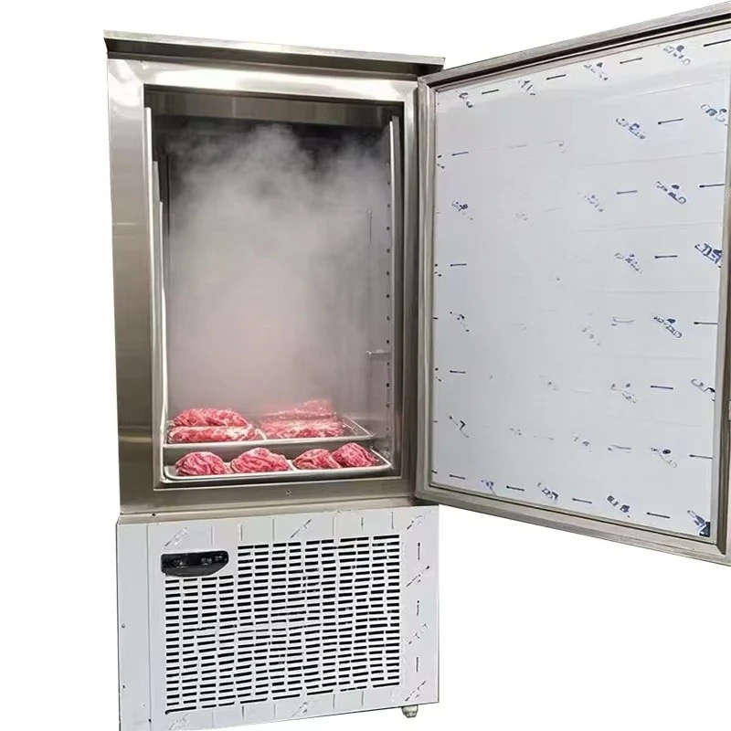 -45 Degree Flash Deep Freezer Fast Chiller Air Cooling System Upright Food Blast Machine for Seafood Meat Dumplin