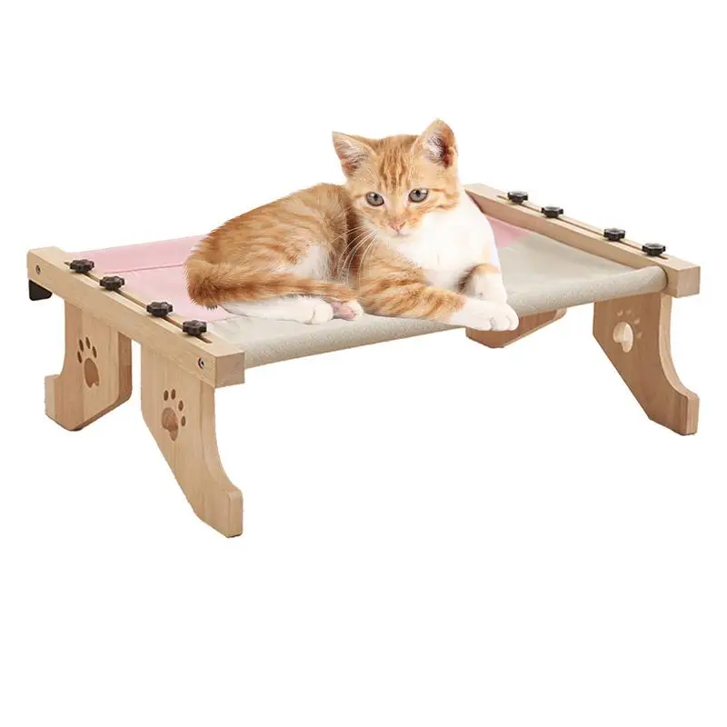 Cat Perch For Windowsill Wooden Cat Bed Nesting Seat Adjustable Cat Windowsill Nest Cat Hammock Seat With Cushioned Bed Cover