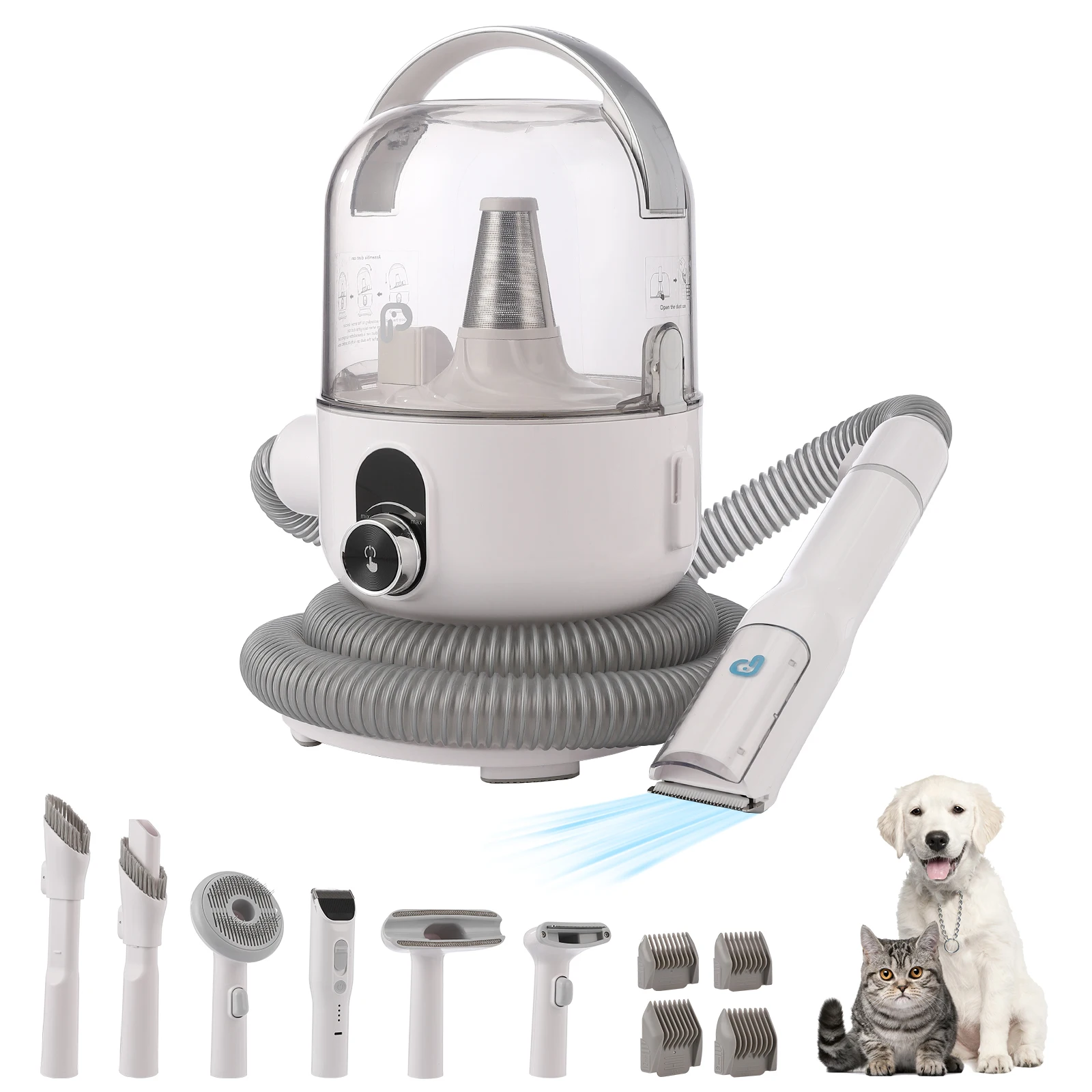 Dog Grooming Vacuum 99% Pet Hair Strong Suction Dog Vacuum Dog Clippers for Grooming Multi-Functional Pet Grooming Vacuum