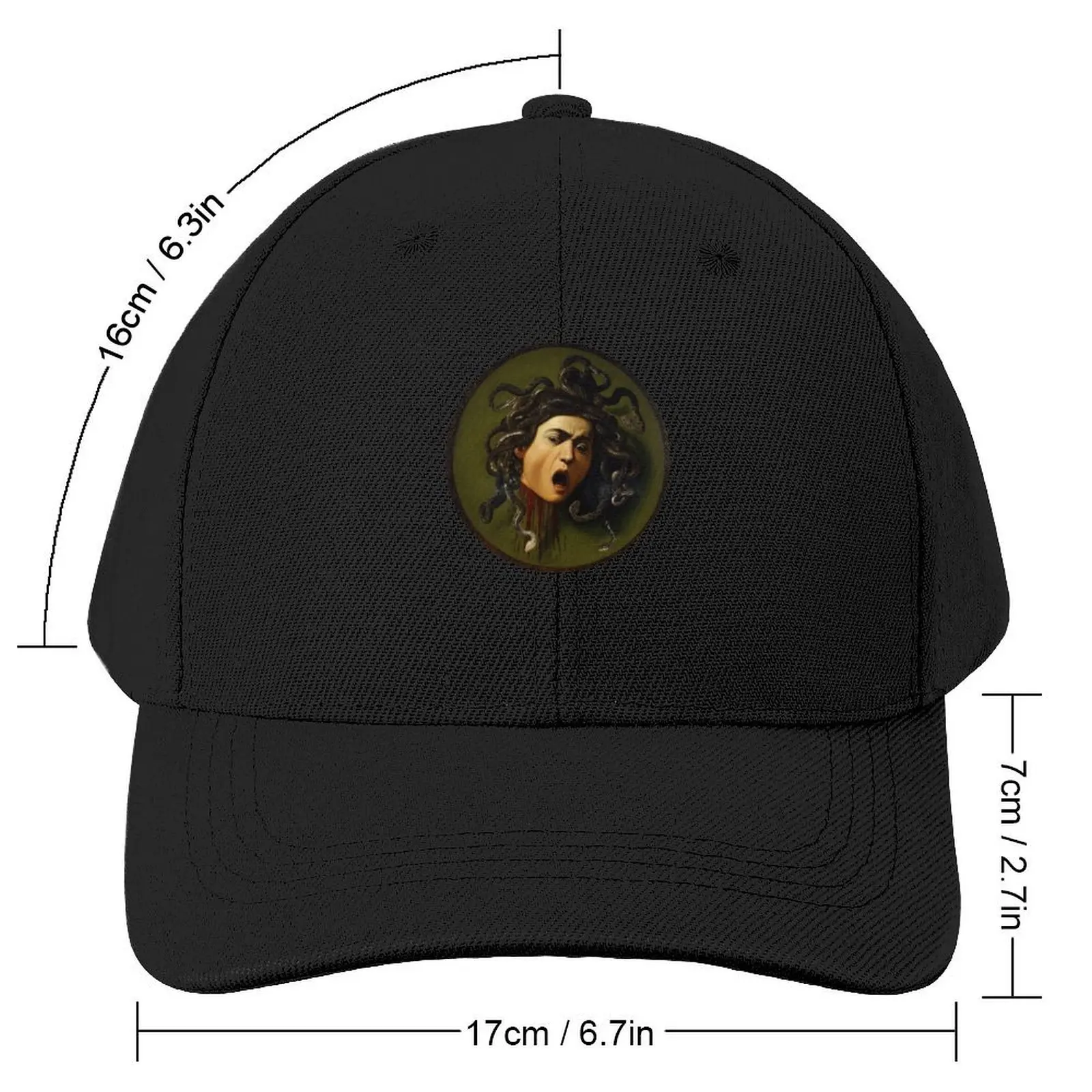 HD Medusa by Caravaggio Baseball Cap Hip Hop funny hat hiking hat Visor Designer Man Women's