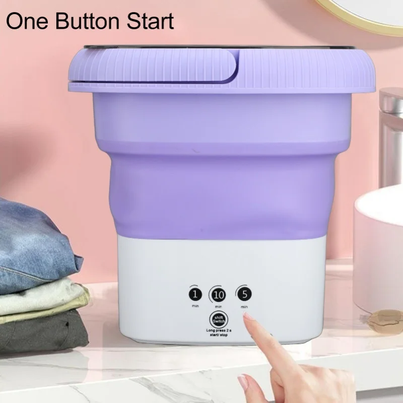 Portable Washing Machine Mini Foldable Washer 6.5L Deep Cleaning Of Underwear Small Clothes Socks For Apartment Dormitory