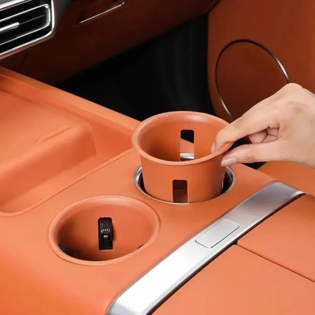 For LiXiang L7 L8 L9 2023 Silica Gel orange Car Central Water Cup Holder Pad Trim Car Accessories