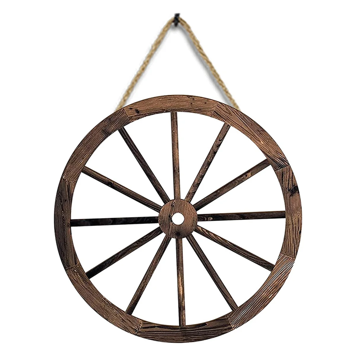 3Pcs Wooden Wagon Wheel Wall Hanging Rustic Garden Wall Art Vintage Hanging for Home Garage Wheel Shaped Pendant