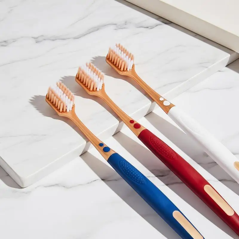 6 Pack Adult Soft Bristle Toothbrushes Extra Wide Cleaning Head Eco Friendly Material Oral Hygiene Tools for Household Daily Use