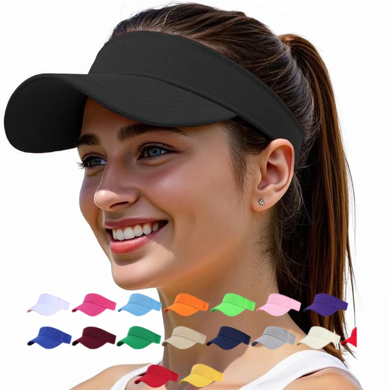 Outdoor Adjustable Sport Quick-Dry Sun Visor Hat UV Protection Lightweight Tennis Golf Running Caps Beach Top Empty Sports Hat