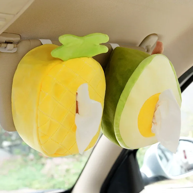 1pc Lifelike Cute Watermelon Pineapple Avocado Plush Toy Soft Stuffed Fruits Doll Home Decoration Fruit Tissue Box