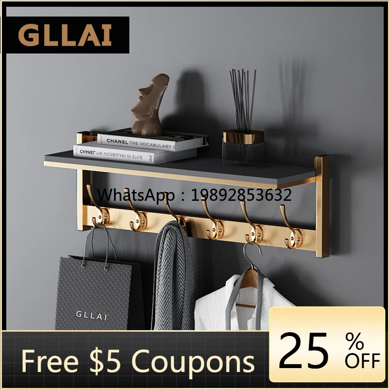 

Light Luxury Coat Rack Bedroom Wall Hanger Entrance Hallway Clothes Hanger