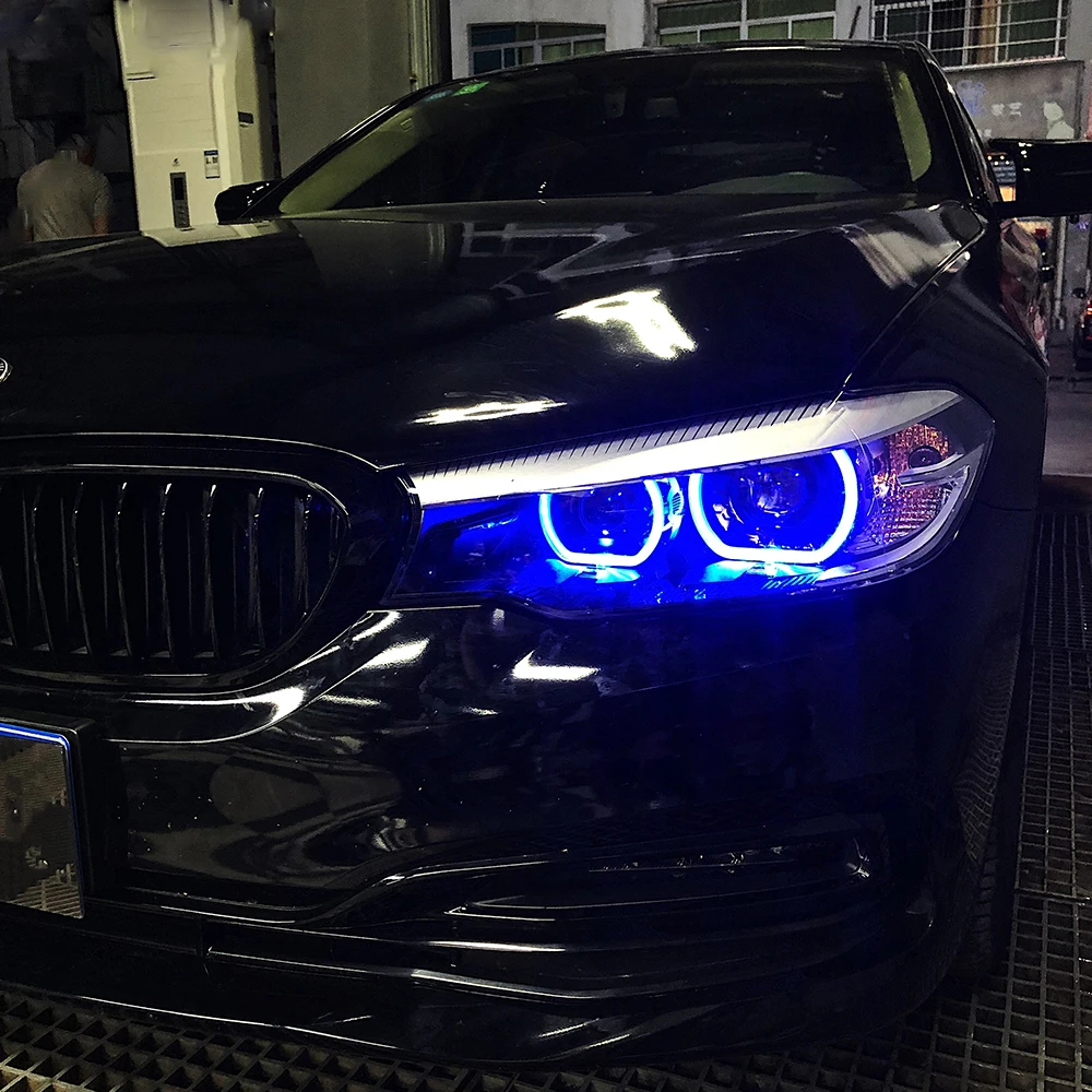 Ice Blue /Red /Blue /Yellow LED Headlight Angel Eye DRL Boards 63117214934 For 2017-20 BMW 5 Series G30 G31 F90 M5 530I M540IX view 4