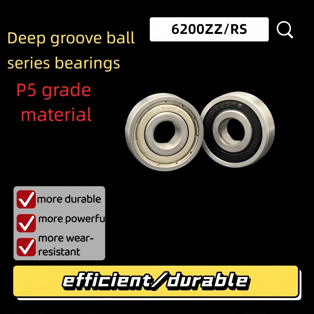 High-Efficiency P5 Grade Deep Groove Ball Bearings Steel 6200 Series 6201 6202 6203 6204 6205 6206 6207ZZ/RS