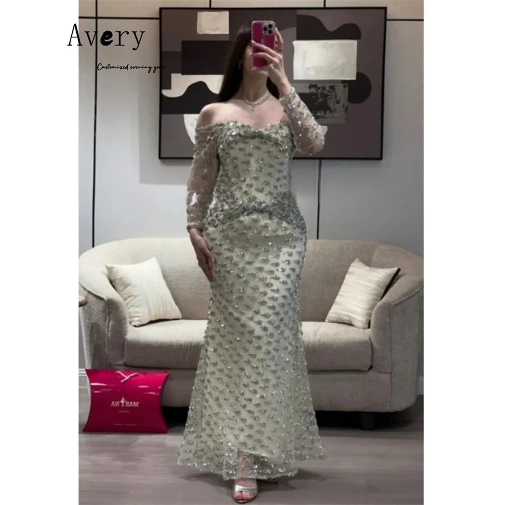 

Avery Custom Fishtail Shiny Off-shoulder Sweetheart Prom Dresses Luxury 2026 Women's Elegant Wedding Party Dress Ball Gown Dress