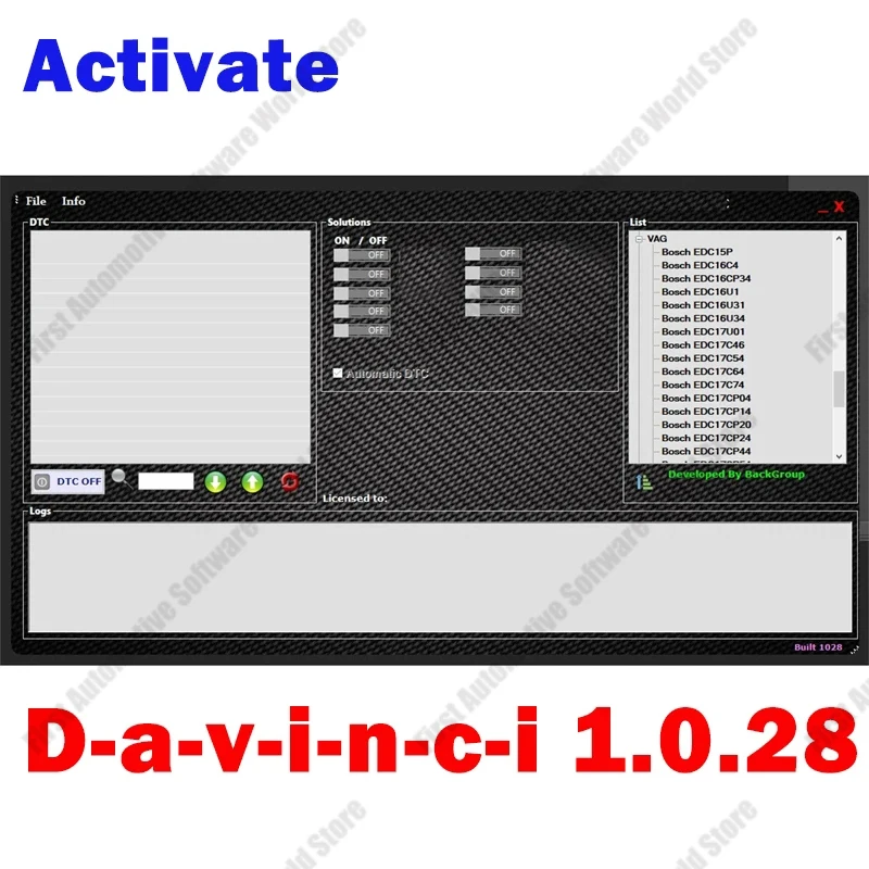 Espinciプログラミングソフトウェア,da vinciはdpf egr dtc urea,1.0.28, 2022をシャットダウンします