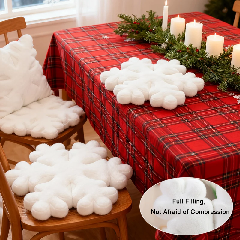 

Comfortable Snowflake Pillow/Seat Cushion, Soft White Decorative Mat, Suitable for Sofa and Bed,Easy To Care, All-Season Comfort
